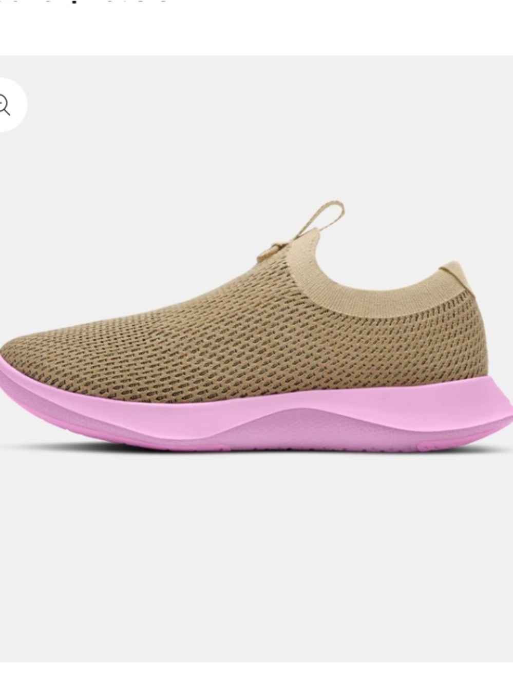 Allbirds Men's Tree Dasher Relay Slip-On Knit Sneaker in Tan with Pink Sole - Picture 7 of 7